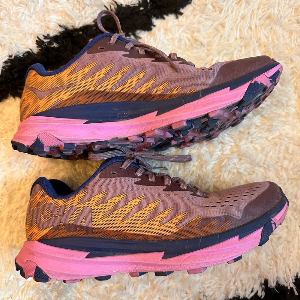 Hoka One One Blue and Pink Athletic Shoes for Trail Running.  Torrent 3 size 8